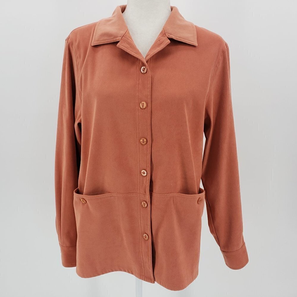 Appleseed's Orange Button Shirt Jacket Sz 8M